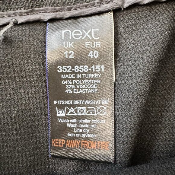 Next Mini Skirt Button Up Pocket Size Medium Black Preppy Office - Picture 3 of 4